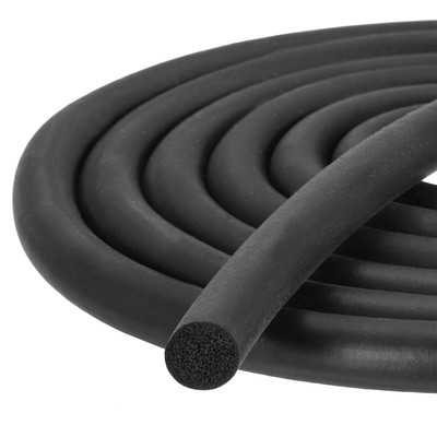 10mm/0.39'' Dia x 8 Meter/26.25Ft Long Round EPDM Foam Rubber Weather Seal Strip