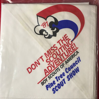 Scout Show 1987 White Neckerchief Pine Tree Council ME Bdr (LB639)