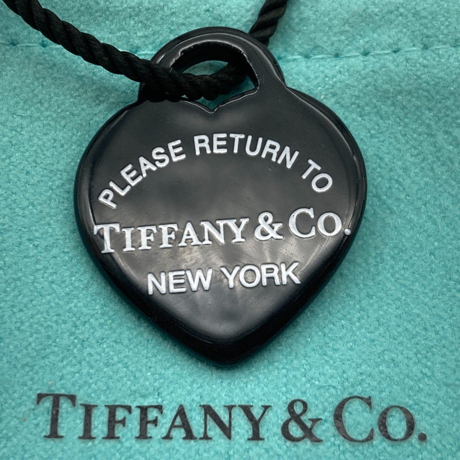 Tiffany & Co. ナローリング ブラック 保存袋付 13号 Tiffany