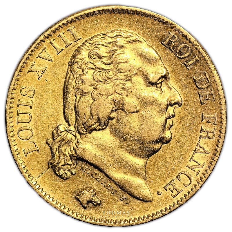 Monnaie France Louis Xviii - 40 Francs Or - 1818 W Lille