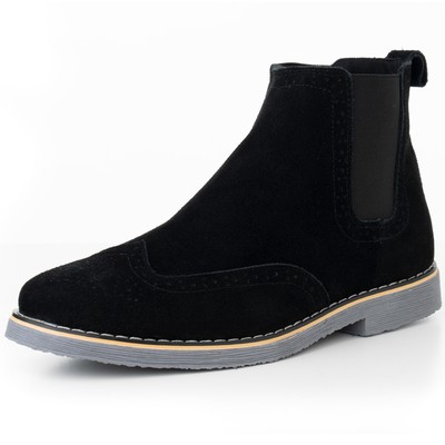 Genuine Suede Dress Ankle Boots Wingtip Shoes