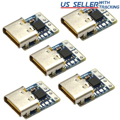 5pcs USB-C PD Type-C DC Fixed Voltage Power Trigger Module 9V 12V 15V 20V Female