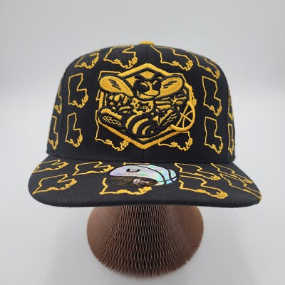 New Orleans Hornets UNK Fitted Hat/Cap Size 7 3/8 NBA Black With Gold Trim