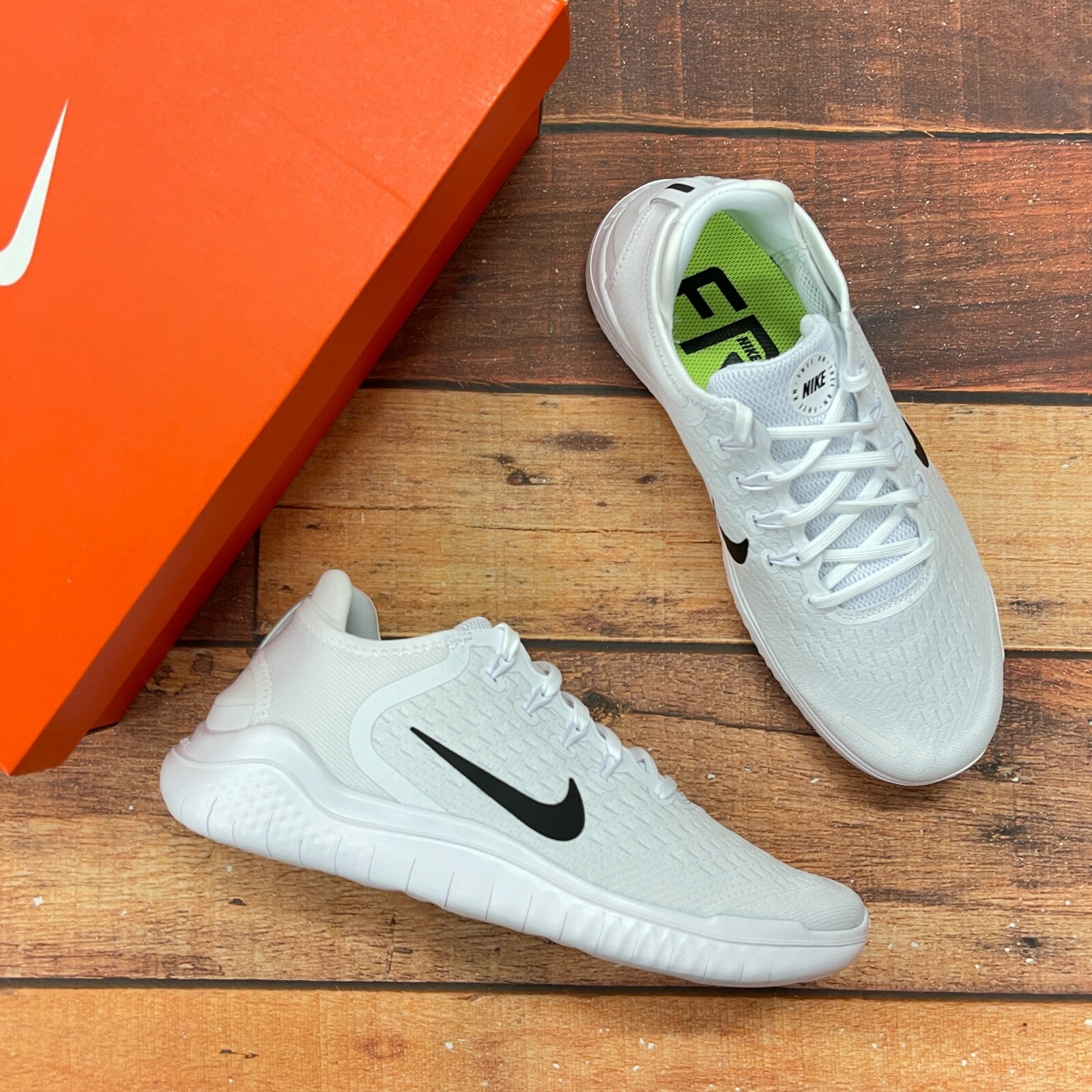 Nike Men's Free Run 2018 White Running Shoes All Sizes Nike Men's Free Run 2018 White Running Shoes All Sizes