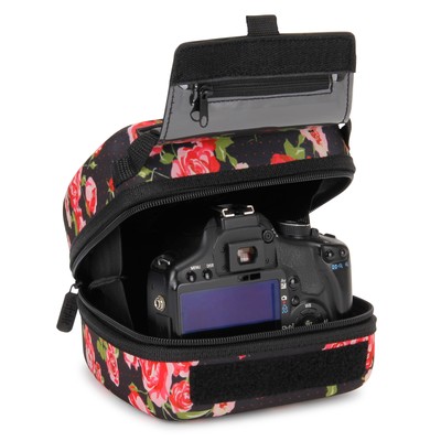 Quick Access DSLR Hard Shell Camera Case w/ Accessory Storage & Padded Interior