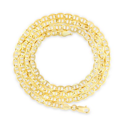 Pre-owned Nuragold 14k Yellow Gold Solid 5mm Womens Mariner Anchor Flat Link Chain Bracelet 7"