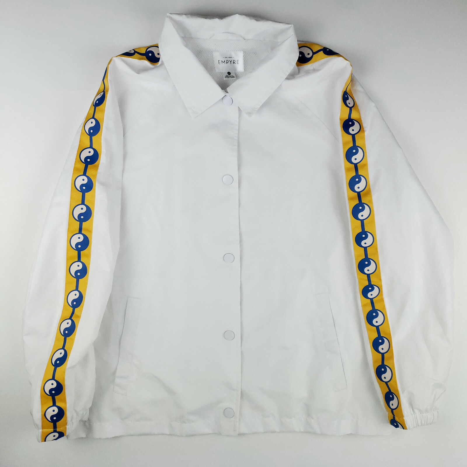 SUPER COOL EMPYRE SPRING JACKET ZEN YIN YANG WHITE MESH LINED MEDIUM