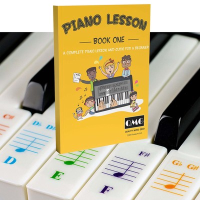 Color Piano and Keyboard Stickers and Complete Color Note Piano Music Lesson ...