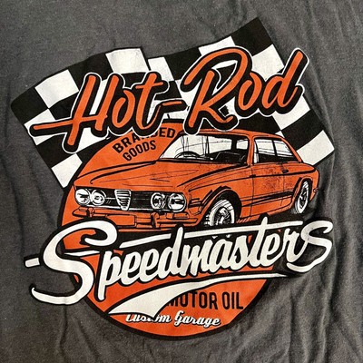 Hot Rod Speedmaster s Custom Garage T-Shirt Size Medium Gray Short Sleeve Cars