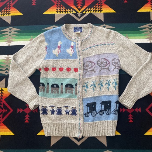 トップス 70's SWESTER EMPORIUM wool cardigan Vintage 70s Emporium Knitwear Womens S Bright Yellow Knit