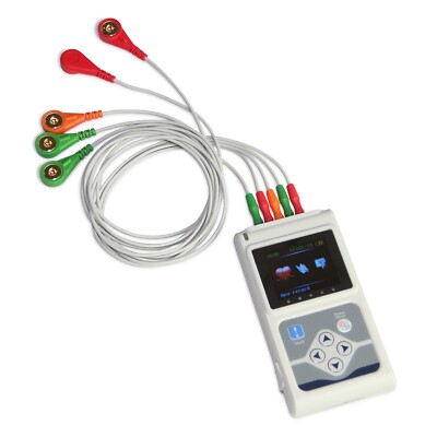 Dynamic ECG Holter 3 Lead 24hour Real-time EKG Recorder Arrhythmia Analyzer USB