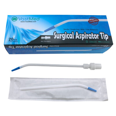 Disposable Dental Surgical Aspirator Suction Tips with Adapter Long Slim