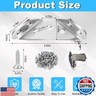 pmiltfuy 12-Pack Stainless Steel Corner Brackets for Wood, Furniture Corner Connectors for Cabinets, Tables, Chairs, Drawers, Thickened Angle Bracket with 72 Screws