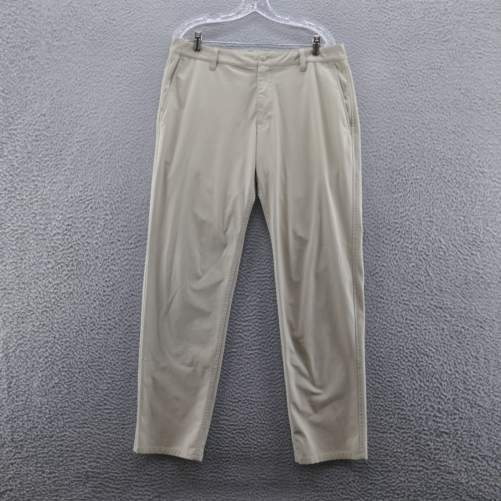 Footjoy Mens Performance Knit Golf Pants 34x32 Khaki Brown Mid Rise Lightweight