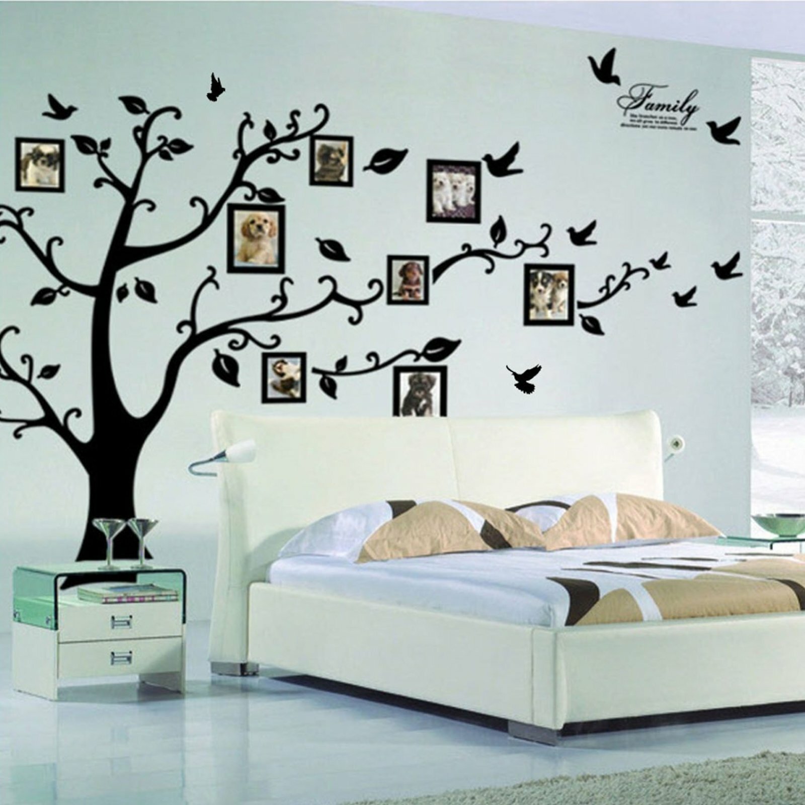 Details About Large Family Tree Wall Art Sticker Removable Vinyl Black Trees Photo Frame Decor