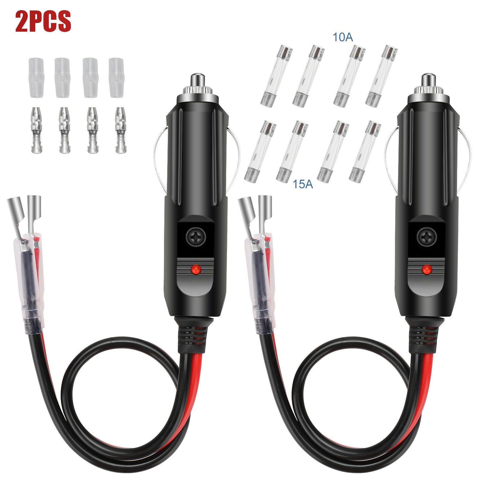 12v 15 amp cigarette lighter plug 12 Volts Heavy Duty 15A Male Adapter Power Supply Cord electric kettle Automotive Cigarette Lighter Socket with