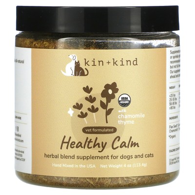 Healthy Calm, добавка на основе трав для собак и кошек, с ромашкой, тимьяном,