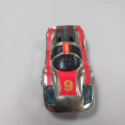 Vintage Tyco Chrome w/Orange Porsche 908 Long Nose HO Slot Car