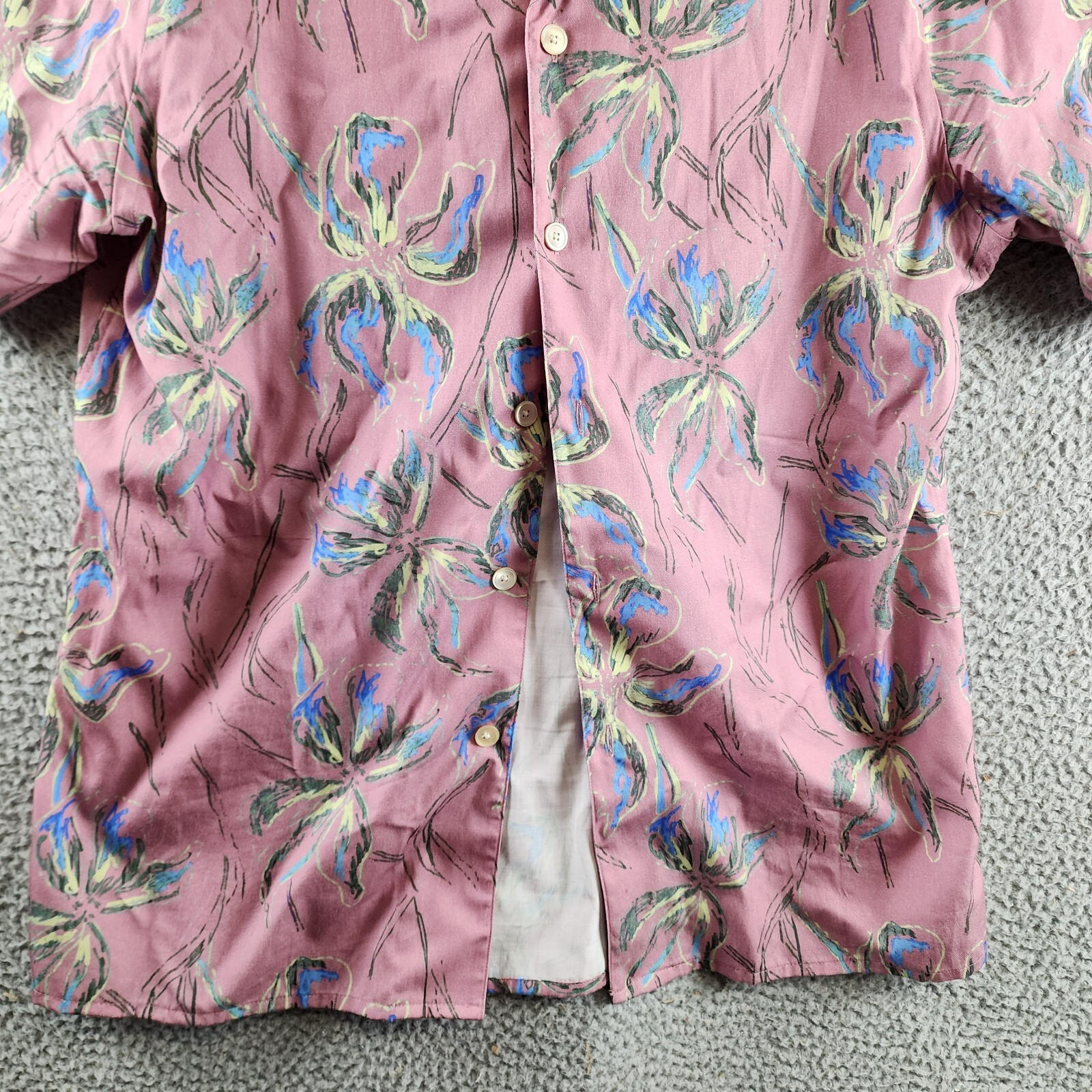 PS by Paul Smith Iris Floral Casual Fit Button Up Shirt Men's M Pink Multi S/S - Picture 4 of 12
