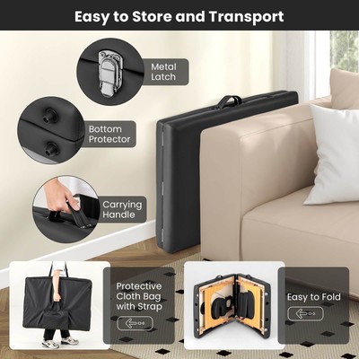 84" Portable Foldable Massage Salon Spa Facial Care Tattoo Bed w/Carrying Bag