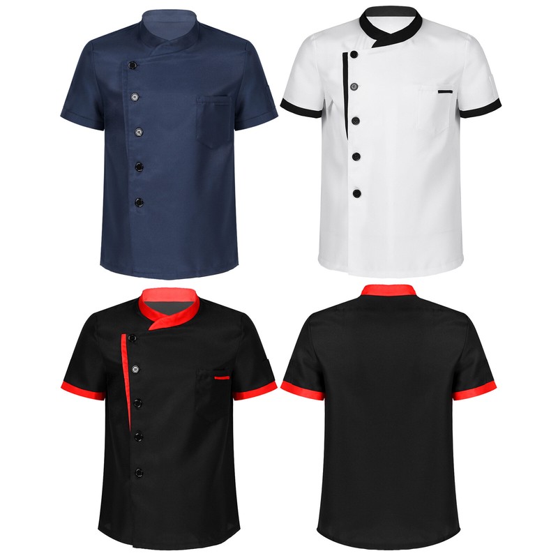 Unisex Chef Jacket Men's Chef Coat Restaurant Kitchen Chef Uniform with Pocket
