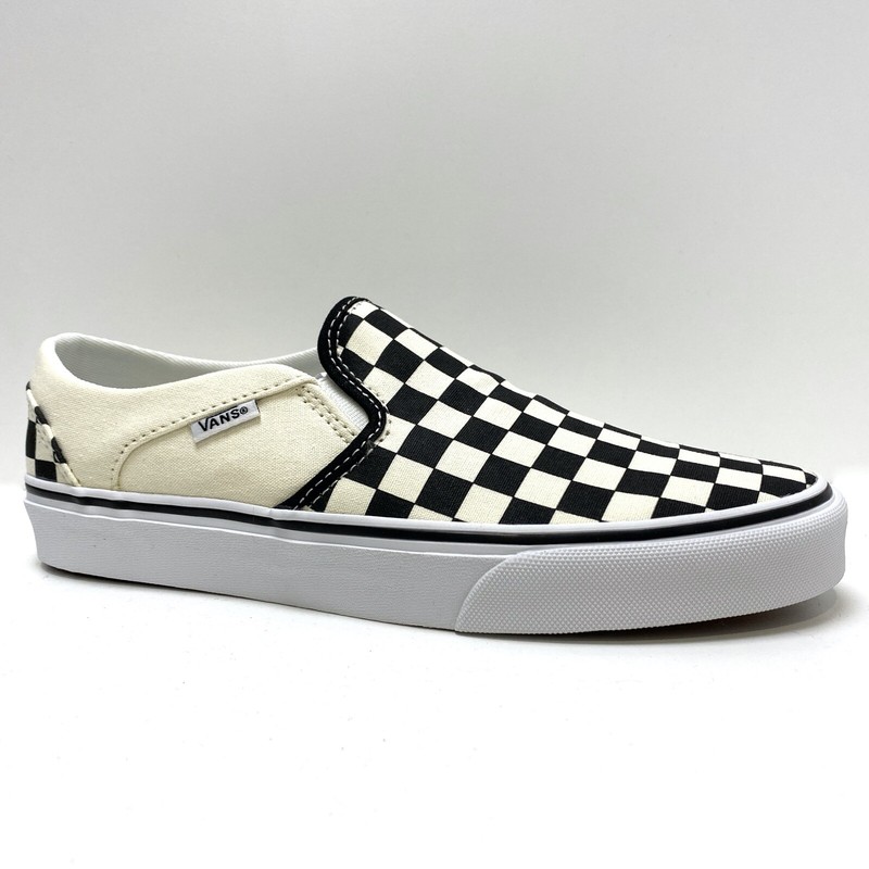 vans asher slip on white