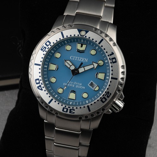 Pre-owned Citizen Promaster Marine Eco Drive Divers 200m Ocean Blue Bn0165-55l Mens Watch