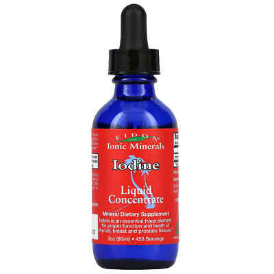 2 X Eidon Mineral Supplements, Ionic Minerals, Iodine, Liquid Concentrate, 2 oz