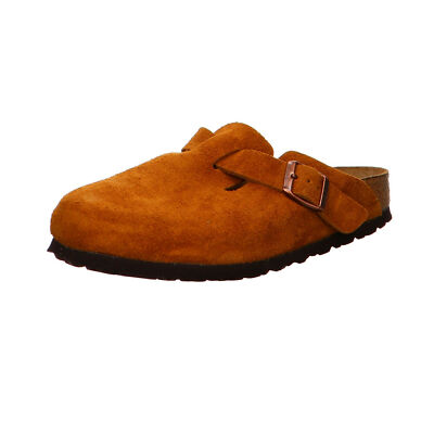 Pre-owned Birkenstock Boston Mink Vl Suede Leather Brown Clogs Mules Slippers Sfb House