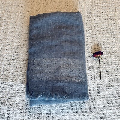EUC Baby Blue Soft Scarf w/ Metallic Silver Thread