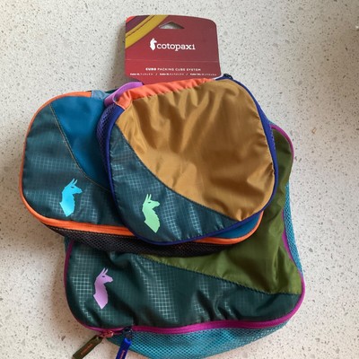 NEW! Set Of 3 Cotopaxi Cubo Packing Cubes Teal Blue Green 2L, 3L, 10L Travel