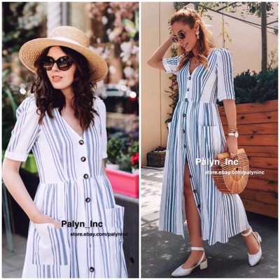 zara button up dress with pockets