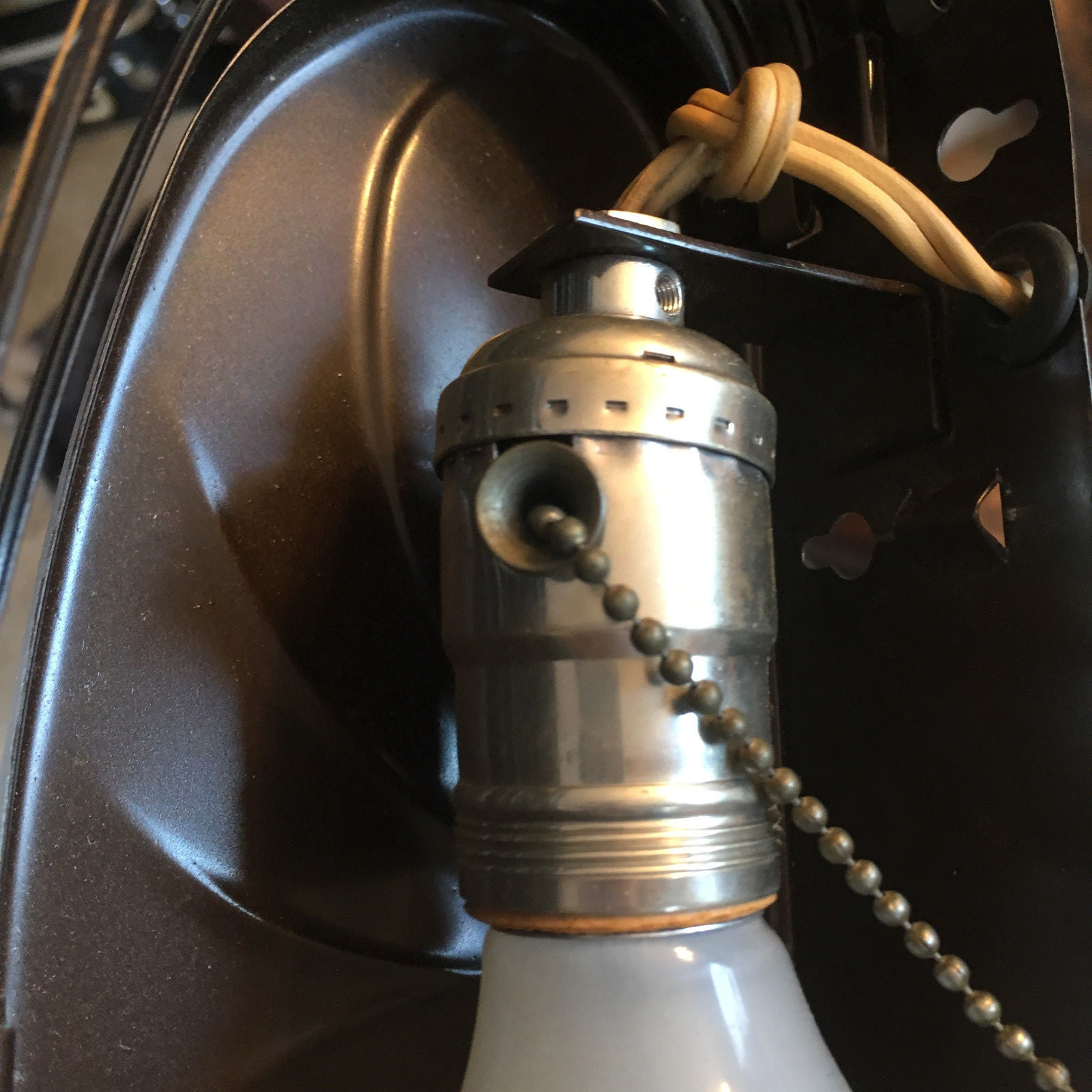 Vintage Metal Wall Sconce Brown Mid Century Art Deco