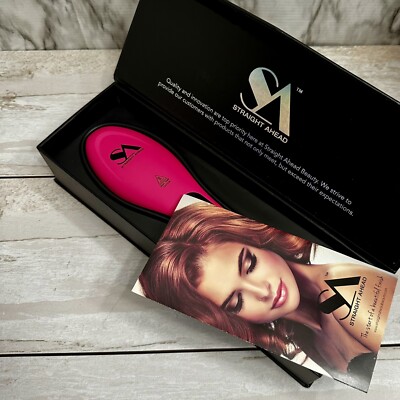 Straight Ahead Platinum Collection Straightener Ceramic Brush Hot Pink