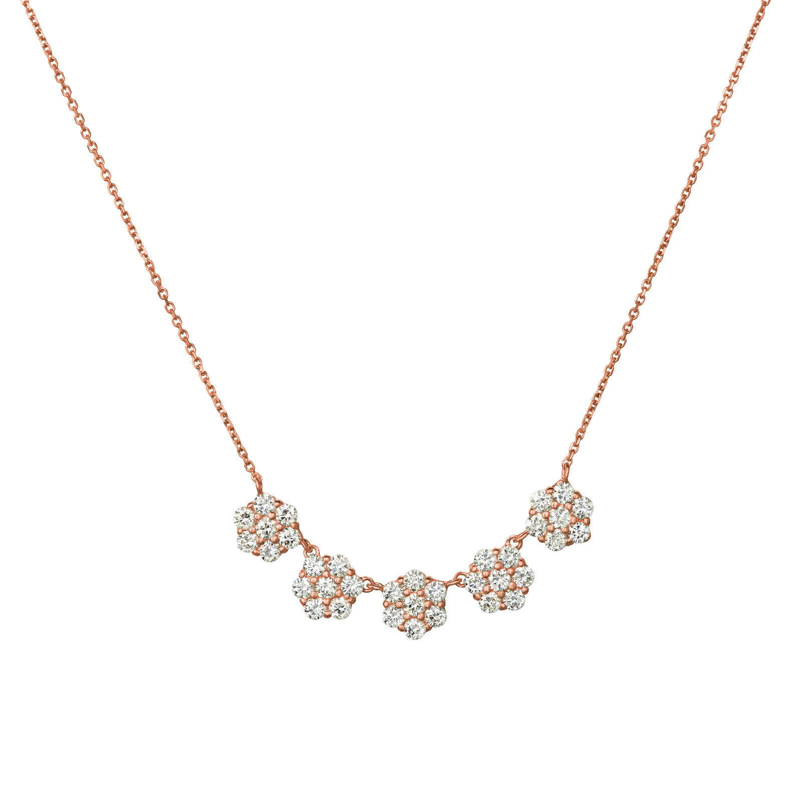 Pre-owned Morris 2.00 Carat Natural Diamond Flower Necklace Pendant 14k White Gold 18'' Chain