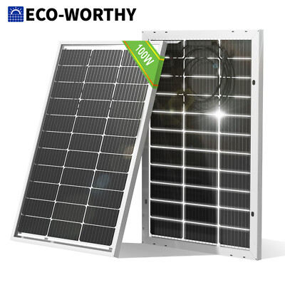 ECO-WORTHY 100W 200W 400W 1000W Watt Bifacial Solar Panel Mono PV 12V Home RV