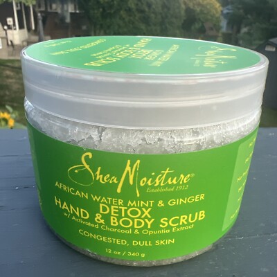 Shea Moisture African Wild Water Mint Detox & Stimulate Hand & Body Scrub NEW