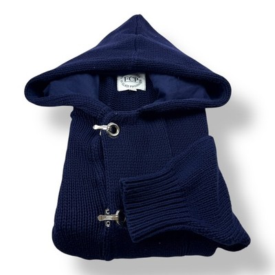 First Class Passenger FCP Save The Sea Hooded Toggle Sweater Navy Blue Mens XL