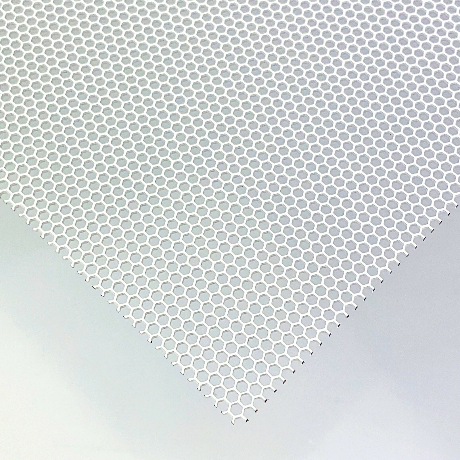 Lochblech Weiß Stahl 1mm dick Hexagonal Gitter HV2-2,5 Stahl DC01