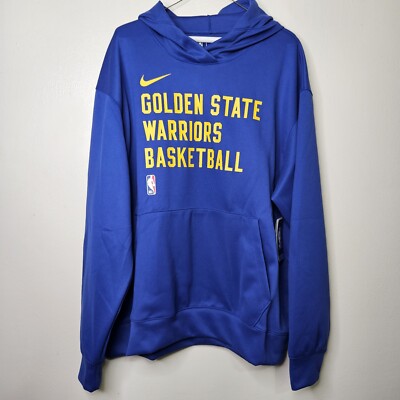 Nike NBA Golden State Warriors Basketball Spotlight Hoodie Blue Mens Size XL New