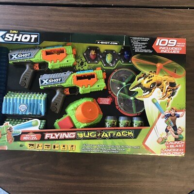 Zuru X-Shot Flying Bug Attack 109 Pieces Launch & Blast Target Practice Rare New