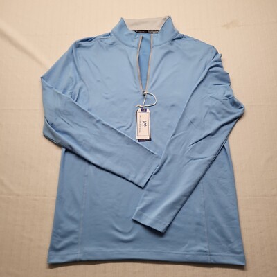 New Southern Tide Flanker 1/4 Zip Pullover Mens Small Blue Performance Top Golf