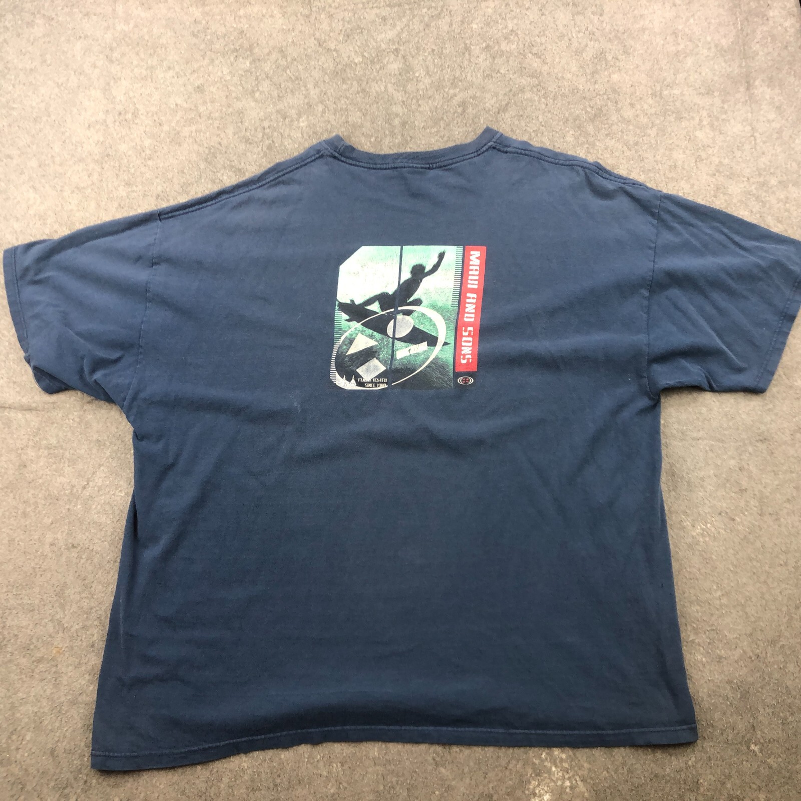 ミュージシャン SHADE Vintage TEE Navy L size Vintage Maui and Sons Shirt Mens 2XL Blue Surf Surfing Beach