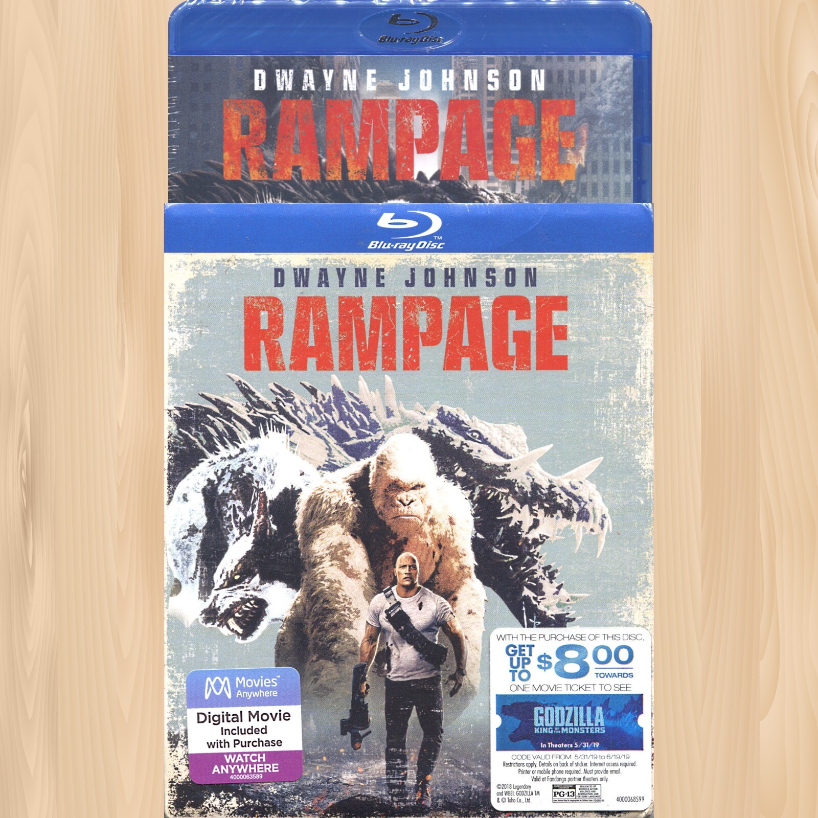 Brad Peyton RAMPAGE Blu-Ray DWAYNE JOHNSON Naomie Harris JOE