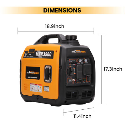 Gas Powered 3500 Watt Portable Inverter Generator 58 dB Low Noise Home Backup
