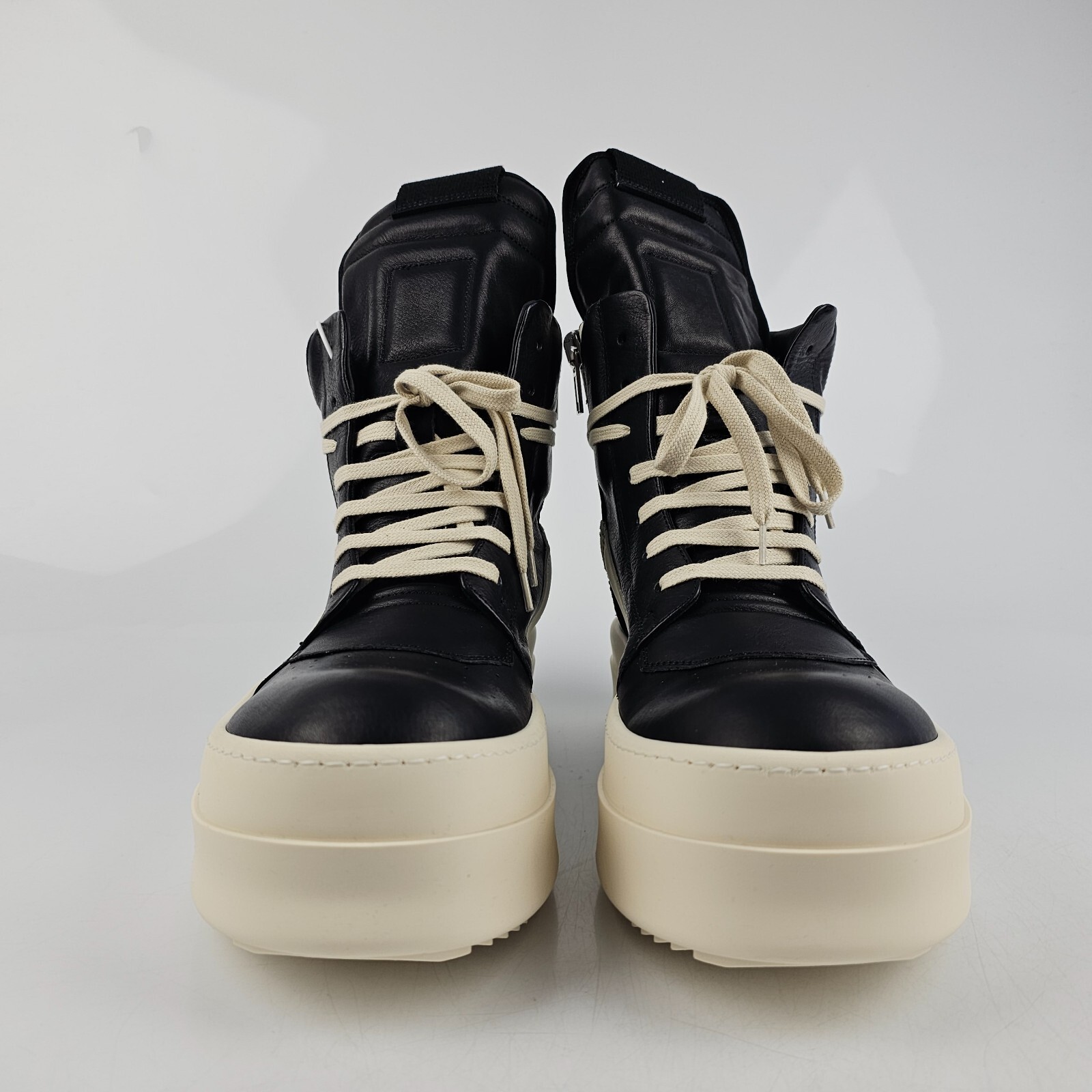 Pre-owned Rick Owens Geobasket Mega Bumper Black/milk Sneakers Size 41 Us 8