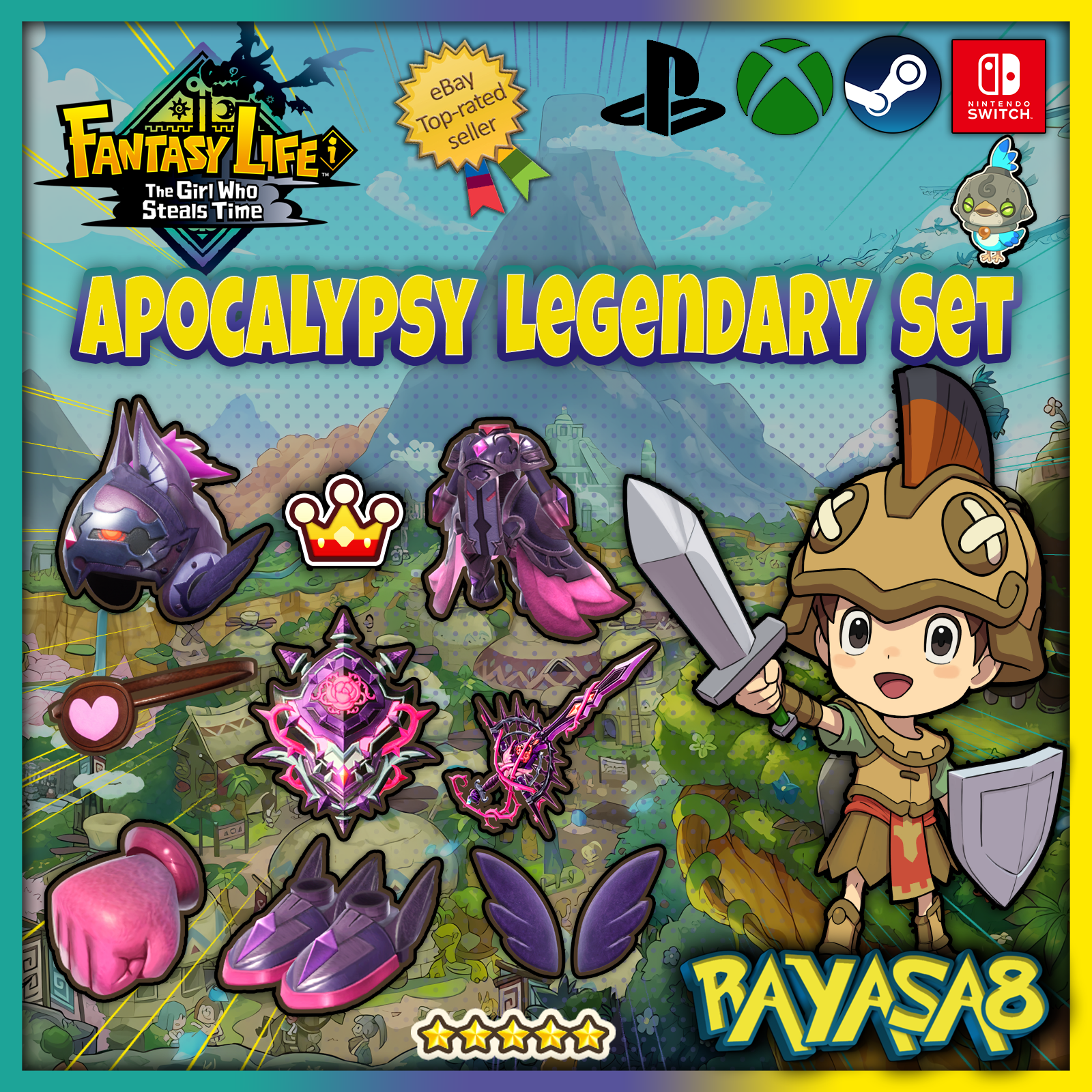 🌟 Fantasy Life i – Apocalypse Legendary Sets (Full Armor