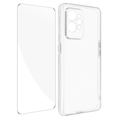 Case for Realme GT 2 Pro Silicone and screen protector Tempered Glass 9H clear