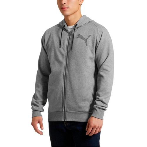 

[852357-03] Mens Puma P48 MODERN SPORT FULL ZIP HOODY FLEEE, Medium gray heather
