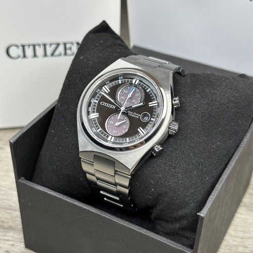 Pre-owned Citizen New✅titanium✅  Eco-drive Brycen Chronograph Silver Men's Watch Ca7090-52e